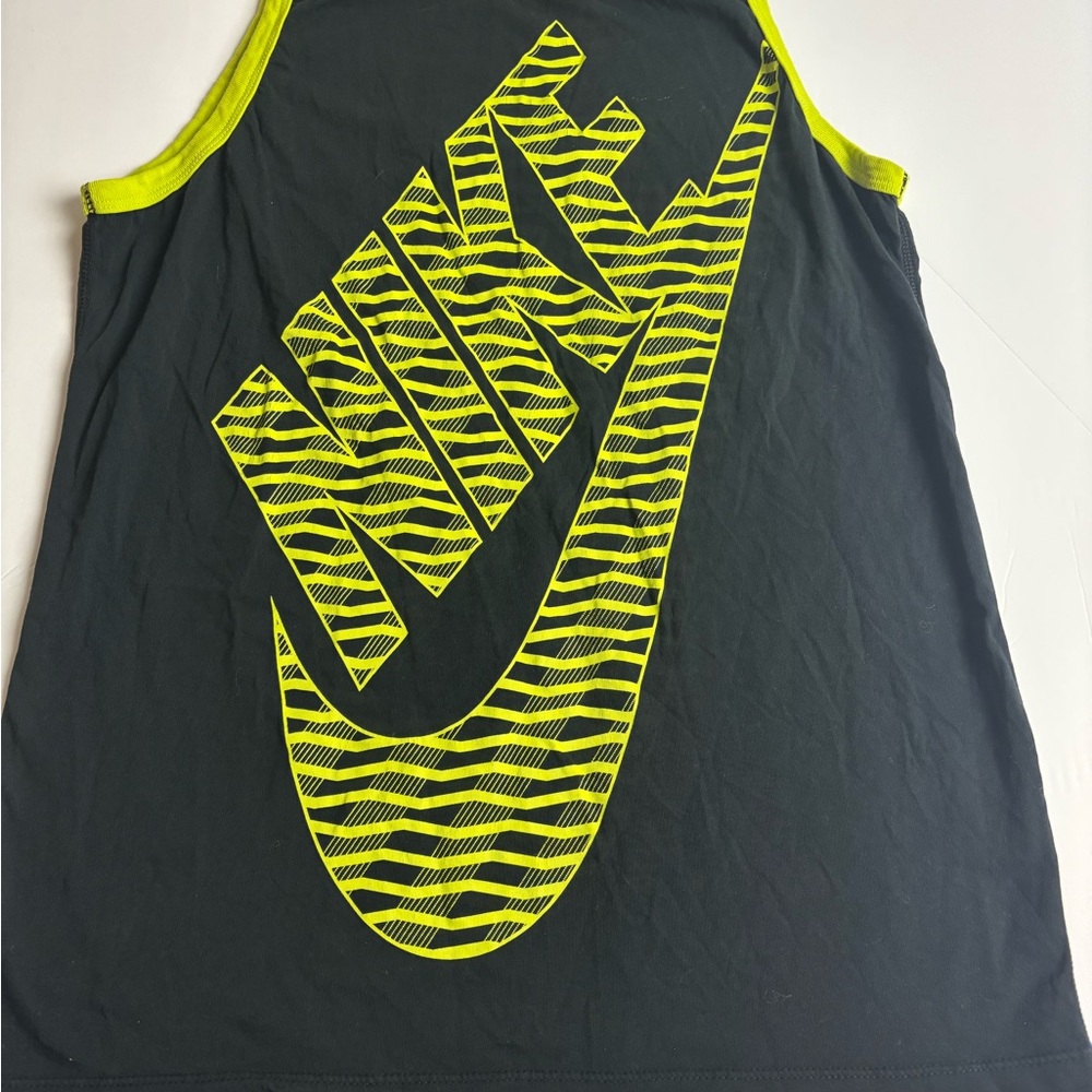 Nike Charcoal and Neon Green Tank Top